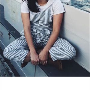 Free People Striped Sailor Overalls